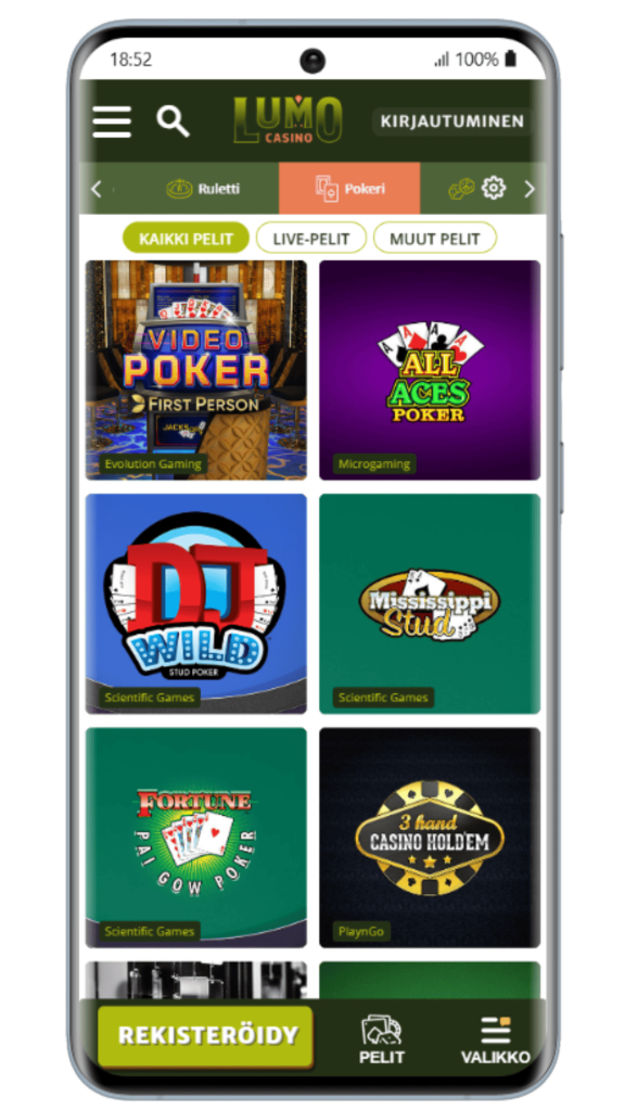 Pokeri lumo Casinolla
